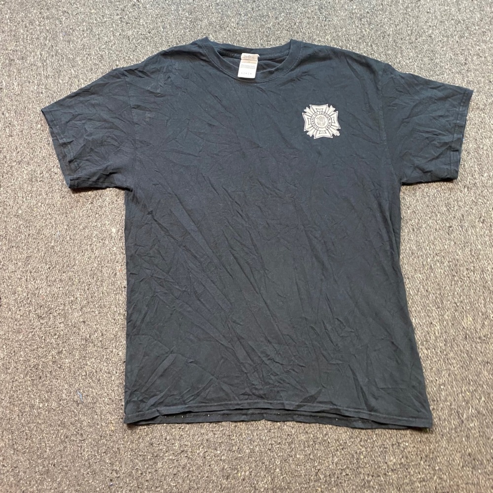 United States Veteran Shirt Sz L Mens Black VFW Eagle Honor Those Who Served Tee